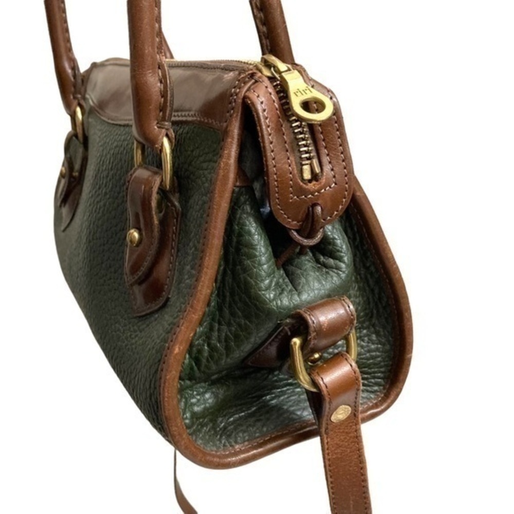 Dooney and Bourke A6 AWL rare green brown all weather leather satchel 2way bag - Picture 6 of 9